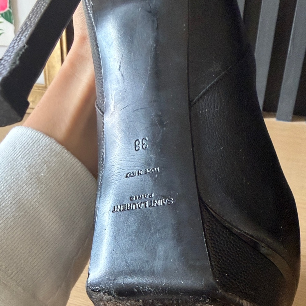 YSL Elegant Black High Heel Ankle Boots - Picture 4 of 8